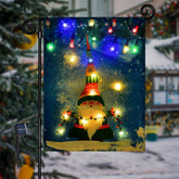 Lofaris Solar Lighted Cute Elf Winter Christmas Garden Flag